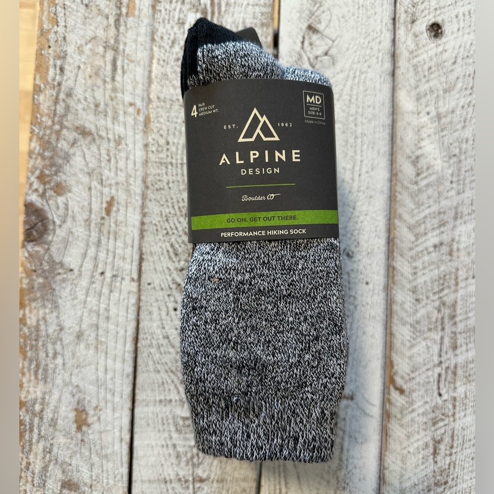 Men’s Alpine Design Performance Hiking Sock 4 pack - NIP/NWT